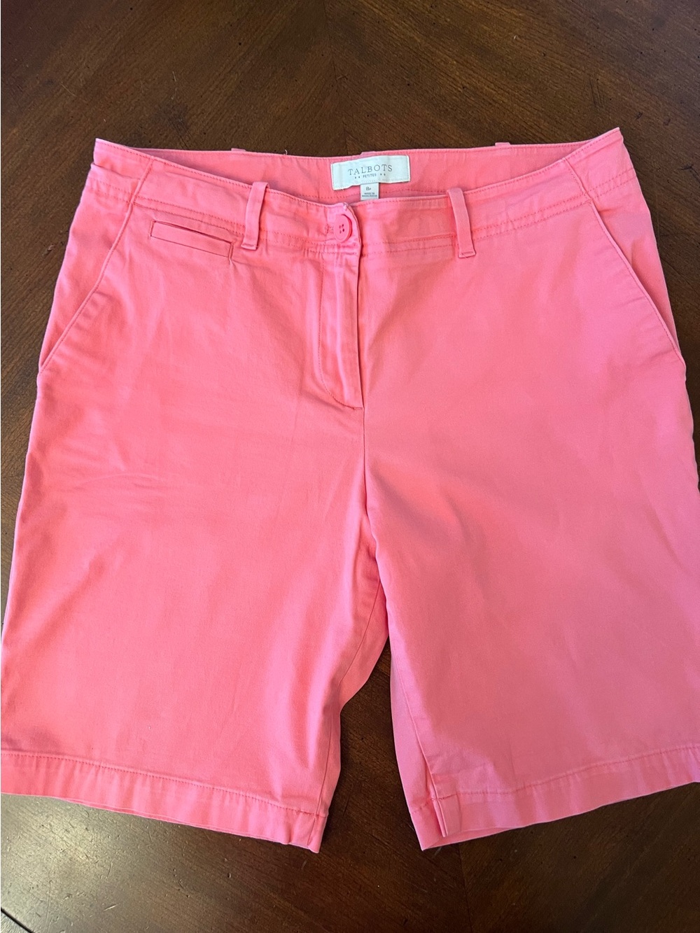 Talbots Coral Pink Cotton-Blend Bermuda Shorts
